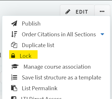Screenshot showing Lock menu item highlighted