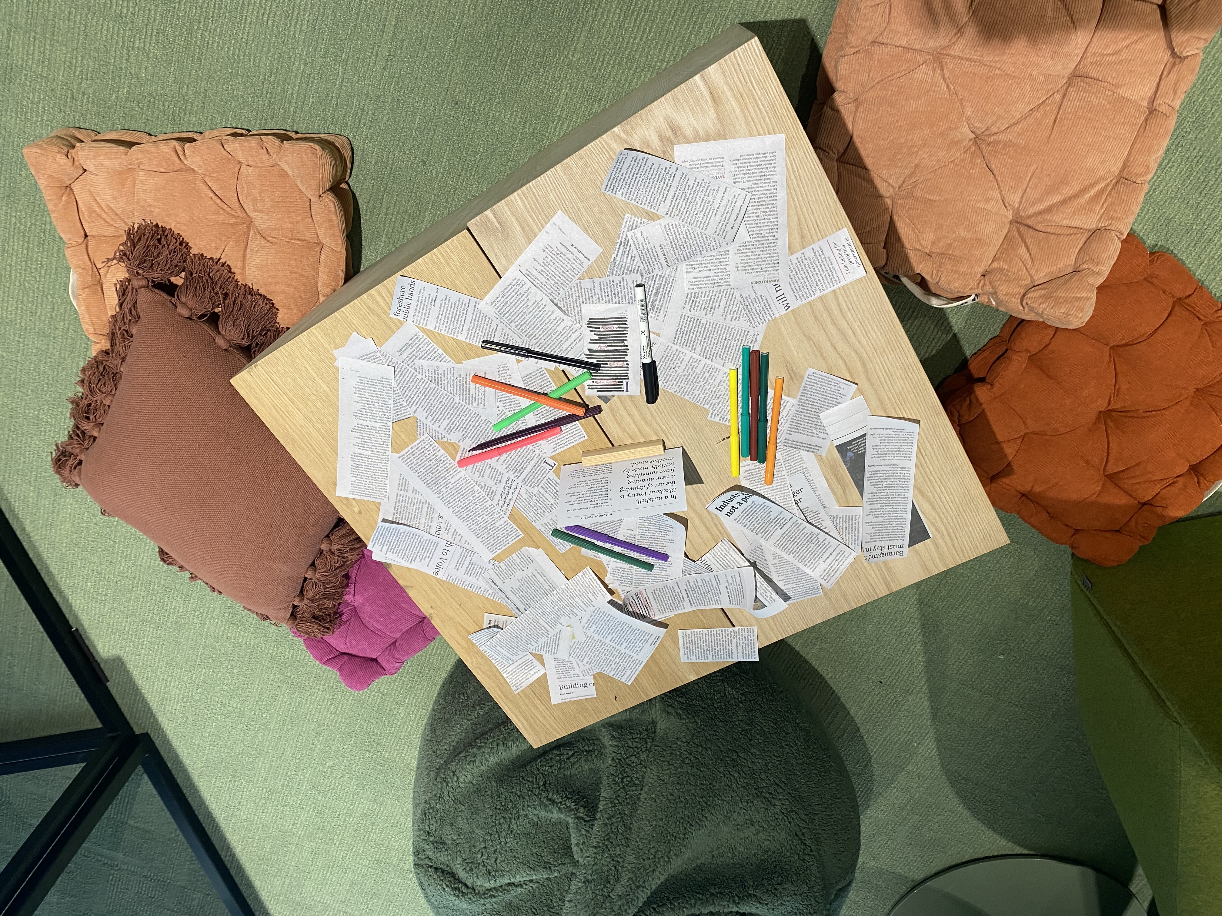 photo of black out poetry activity