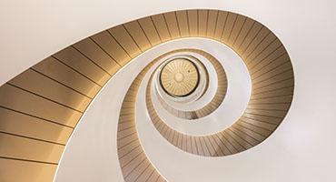 Double helix stairwell
