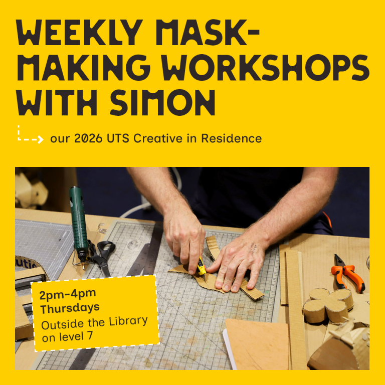 Yellow bordered with photograph of hands cutting into cardboard