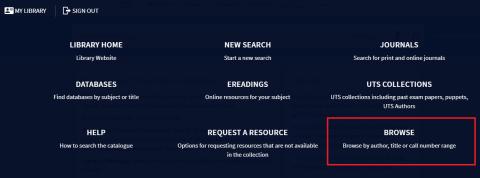Browse by author, title or call number range