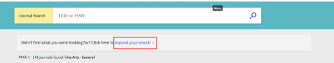 Select expand your search at the top of the search results