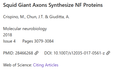 Example of EndNote linking to other citing articles in Web of Science
